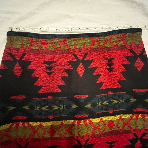 Vintage Faux Wool Southwestern Fringe Midi Skirt - Picture 10 of 14